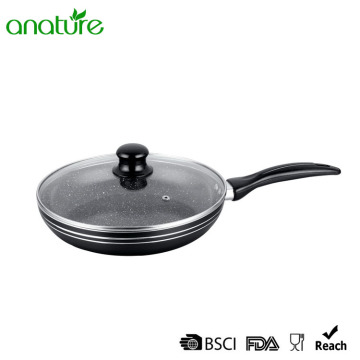 Pressed Marble Coating Aluminum Fry Pan With Lid