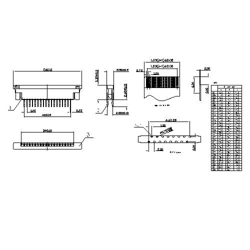 1.0MM FPC CONNECTOR,VERTICAL DIP TYPE,ZIF FPC1.0-XXSTDXX1