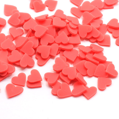 Rebanada de corazón de melocotón rojo puro de 8mm, material de relleno de limo ultrafino, accesorio para hacer joyas de decoración