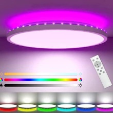 RGB Super Thin Ambiance Ceiling Light - Remote Control LED Backlit for Bedroom and Living Room