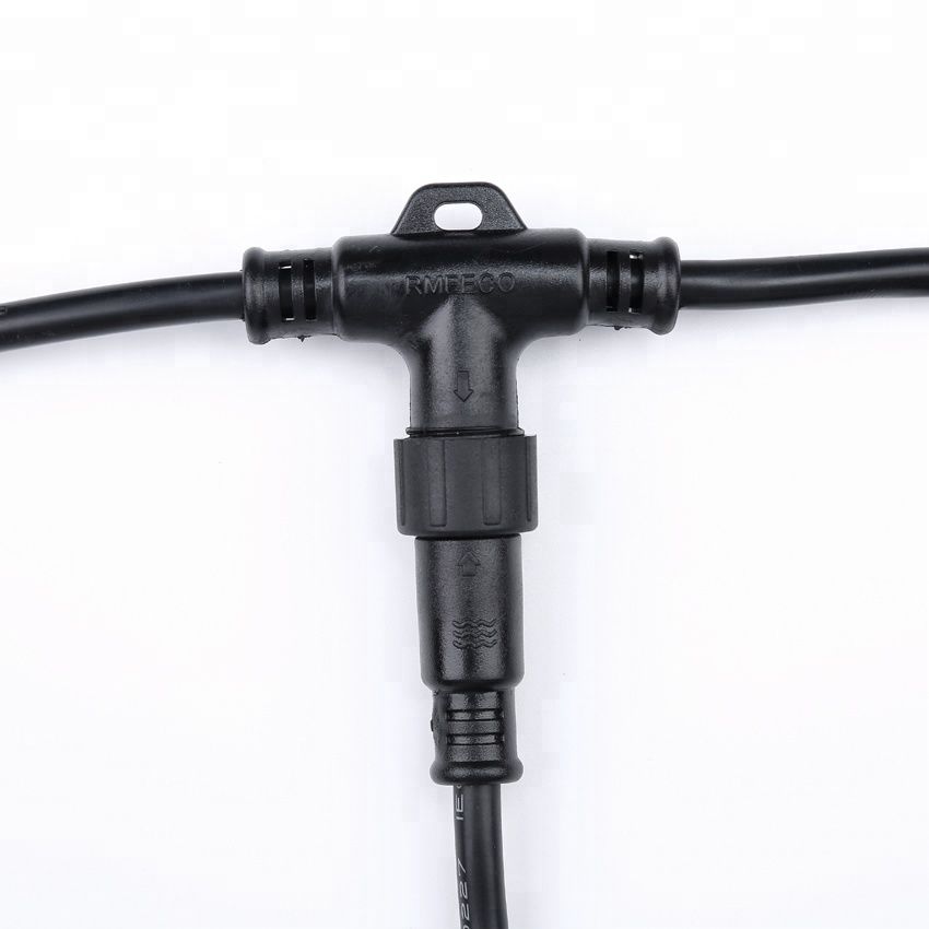 waterproof led splitter cable 4pin plastic t type electrical connectors