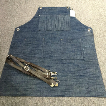 High quality denim apron with pockets denim aprons wholesale