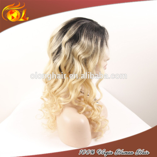 The virgin hot sex dark roots human hair blonde wigs