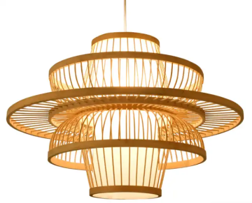 Wicker Rattan Pendant Light - Handwoven Bamboo Lampshade