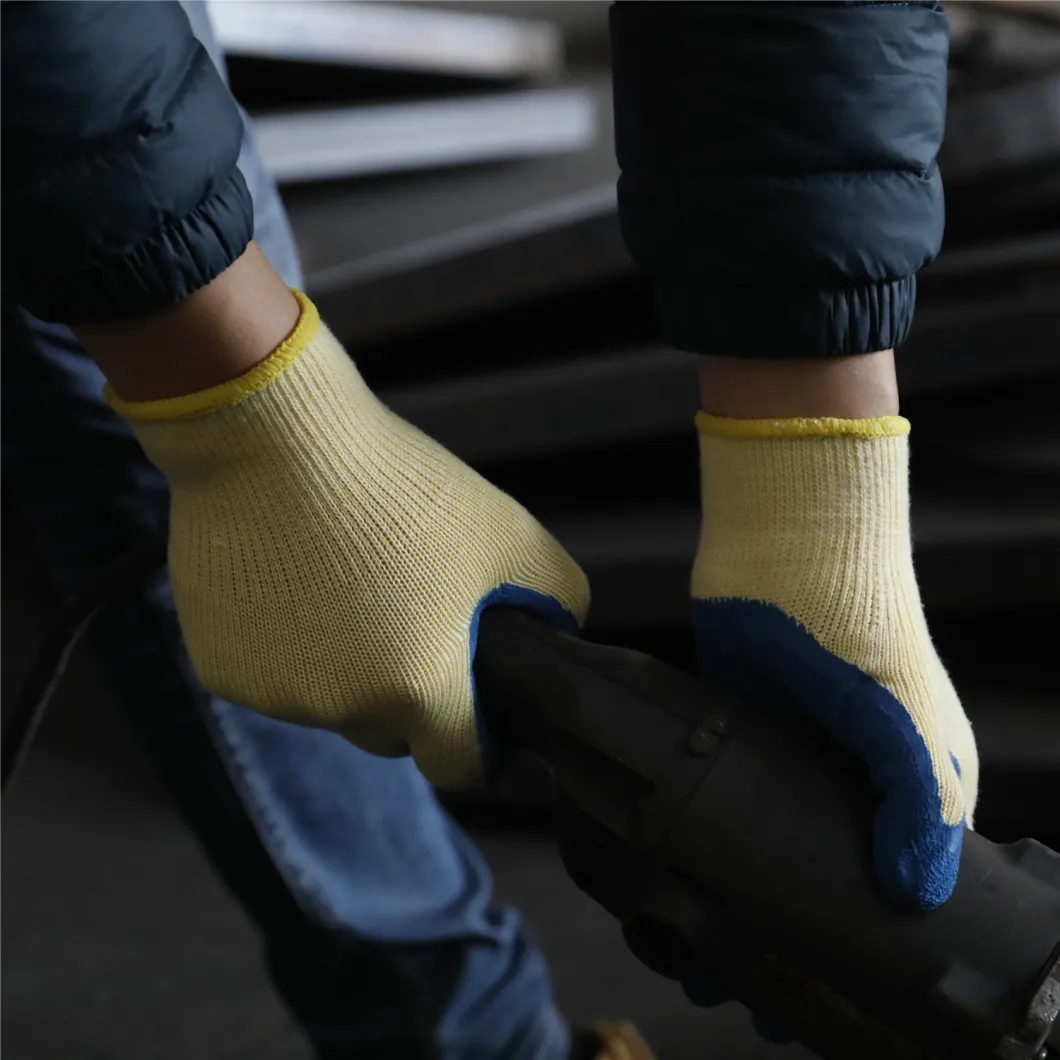 Polyester Latex Coated Polyester Gloves Safety Hand Work Glove