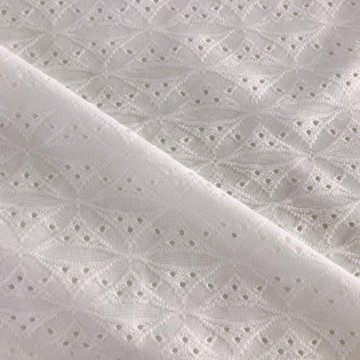 Tissu Jacquard Poly Élastique Blanc