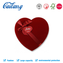 Red Fabric Heart-Shape Box for Chocolate with Divider