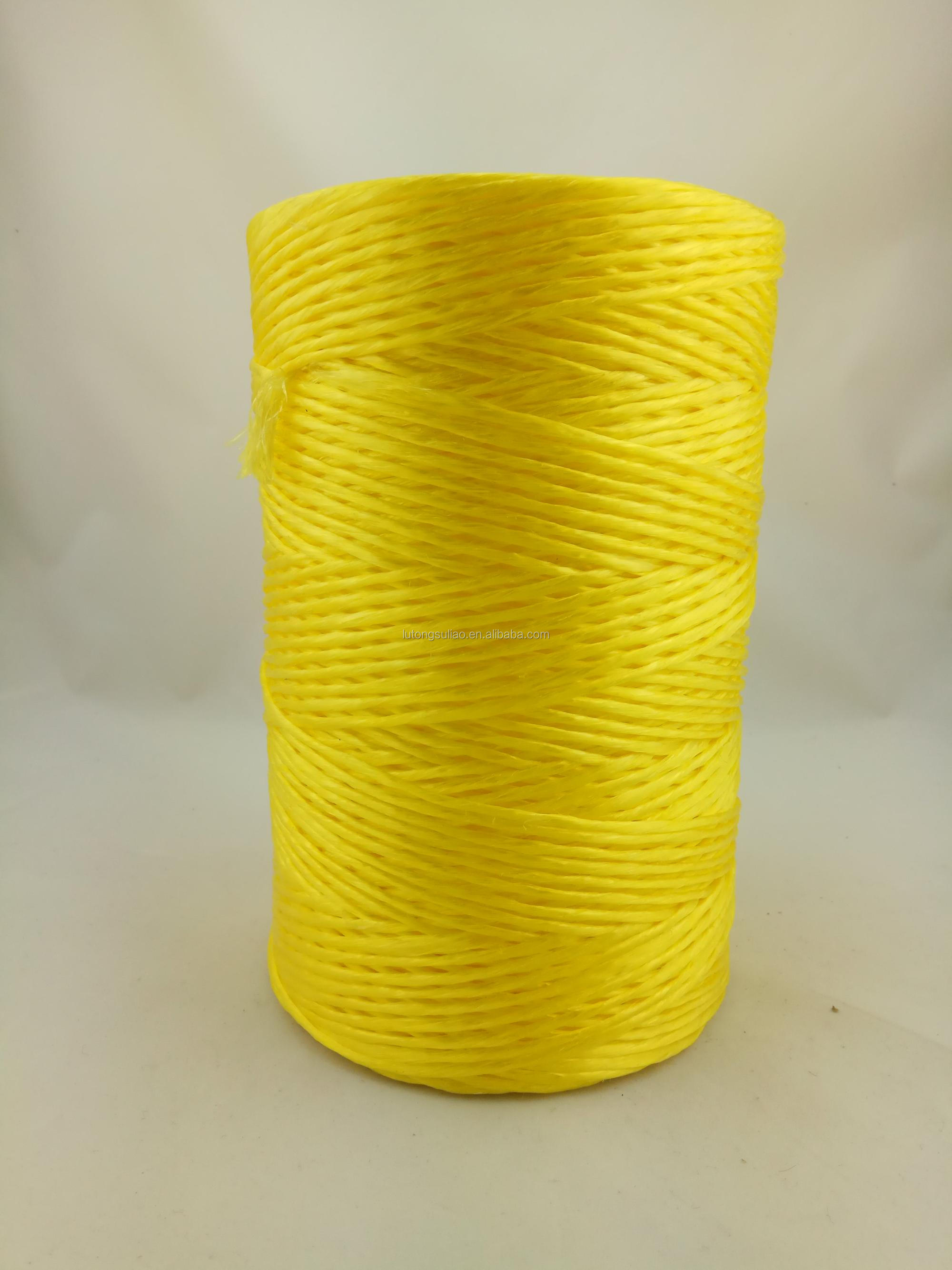 2 ply twisted tough baler twine in yellow colour ,superdan strength