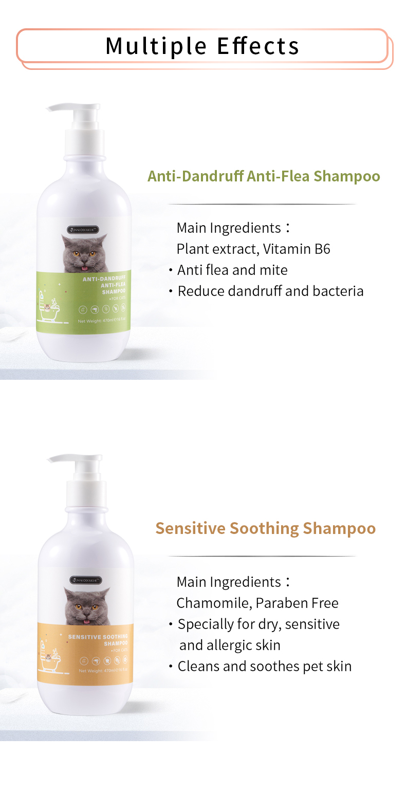 Anti mite bacteria Cat shampoo