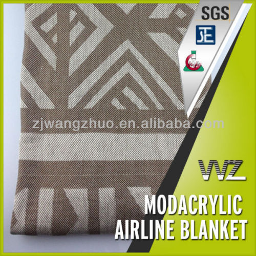 Jacquard design modacrylic flame retardant airline blanket Plaid Throw blanket