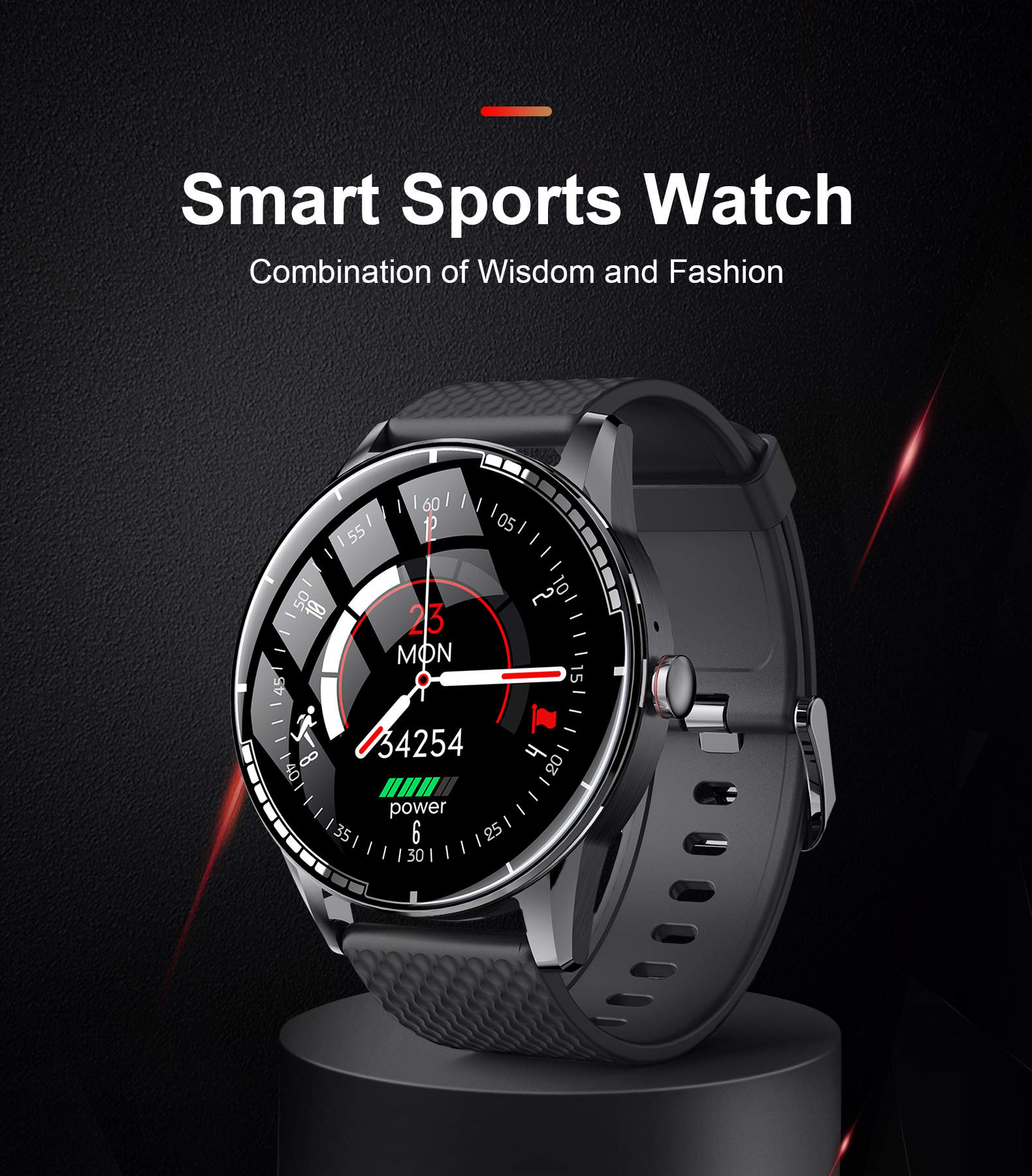 H6 Fashion Round Touch Smartwatch GPS Tracking Sports Waterproof Smart Watch Mens IOS/Android