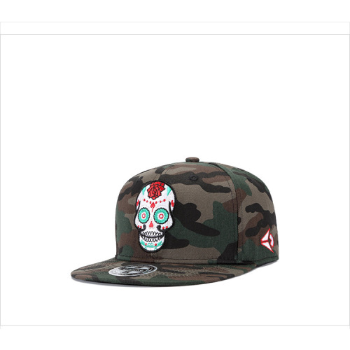 Hip hop camouflage hat skull embroidered baseball cap