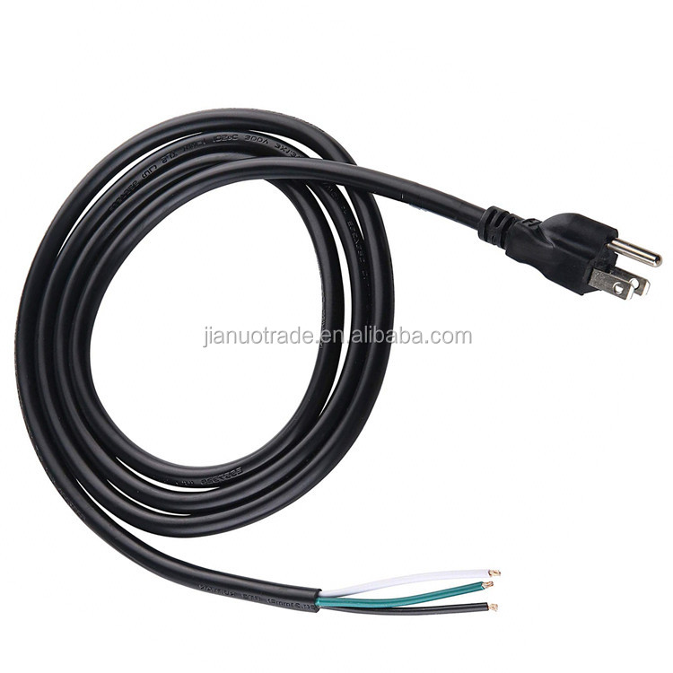 15 Amp Replacement Power Cord with Pigtail Open Cable