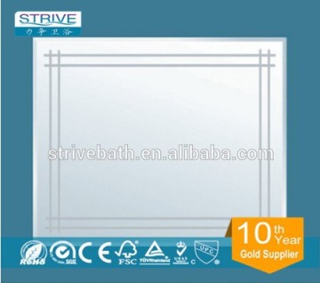 Square silver bathroom mirror A-1018