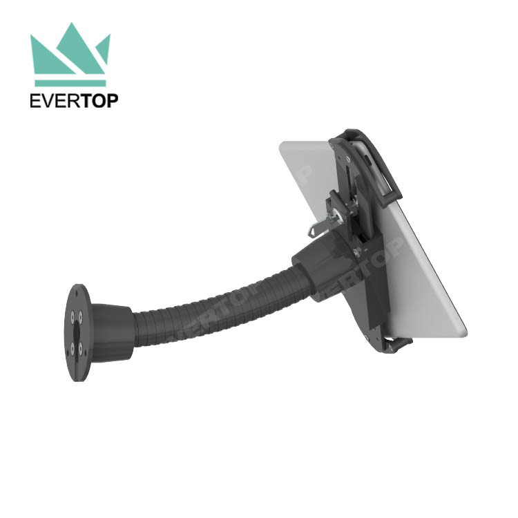 LST04-D Anti theft Flexible Gooseneck Wall Mount for iPad Tablet Holder, Lockable Security Tablet Bracket Wall Mount