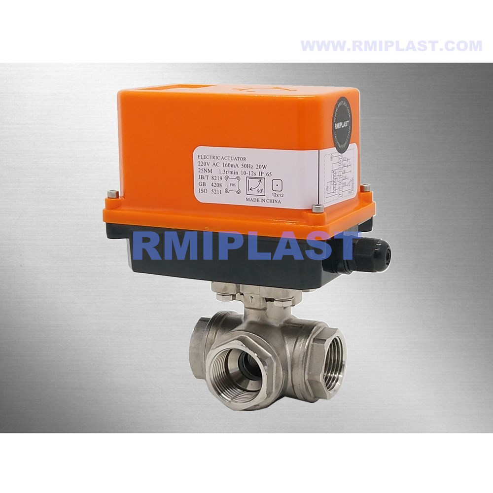 Electric Actuated Ball Valve Three Way