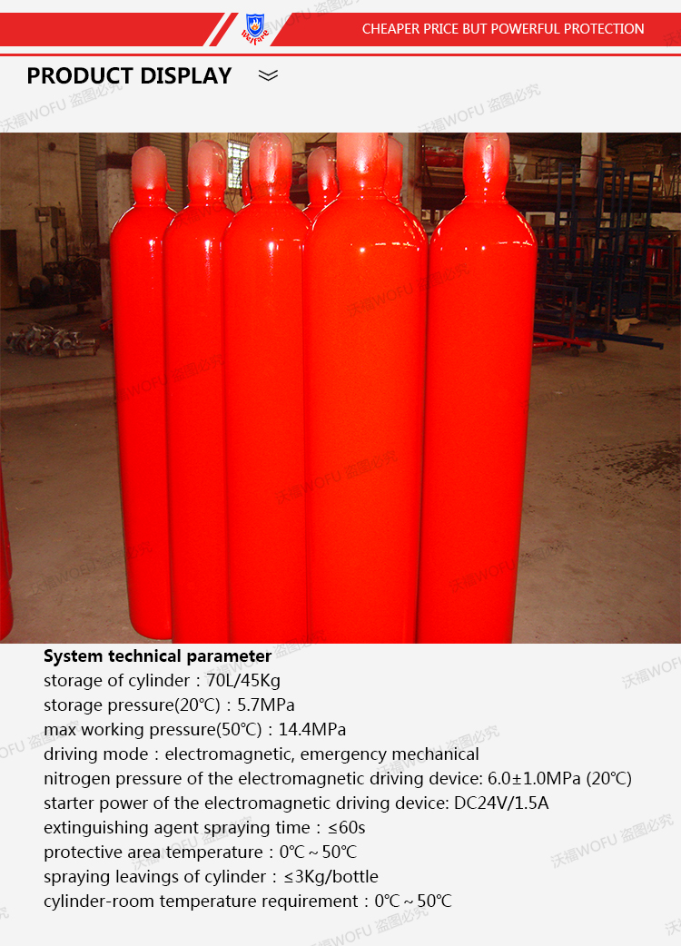 High pressure CO2 gas extinguishing system