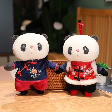 Traditional Chinese Style Tang Suit Panda Couples Plush Dolls Dropshipping