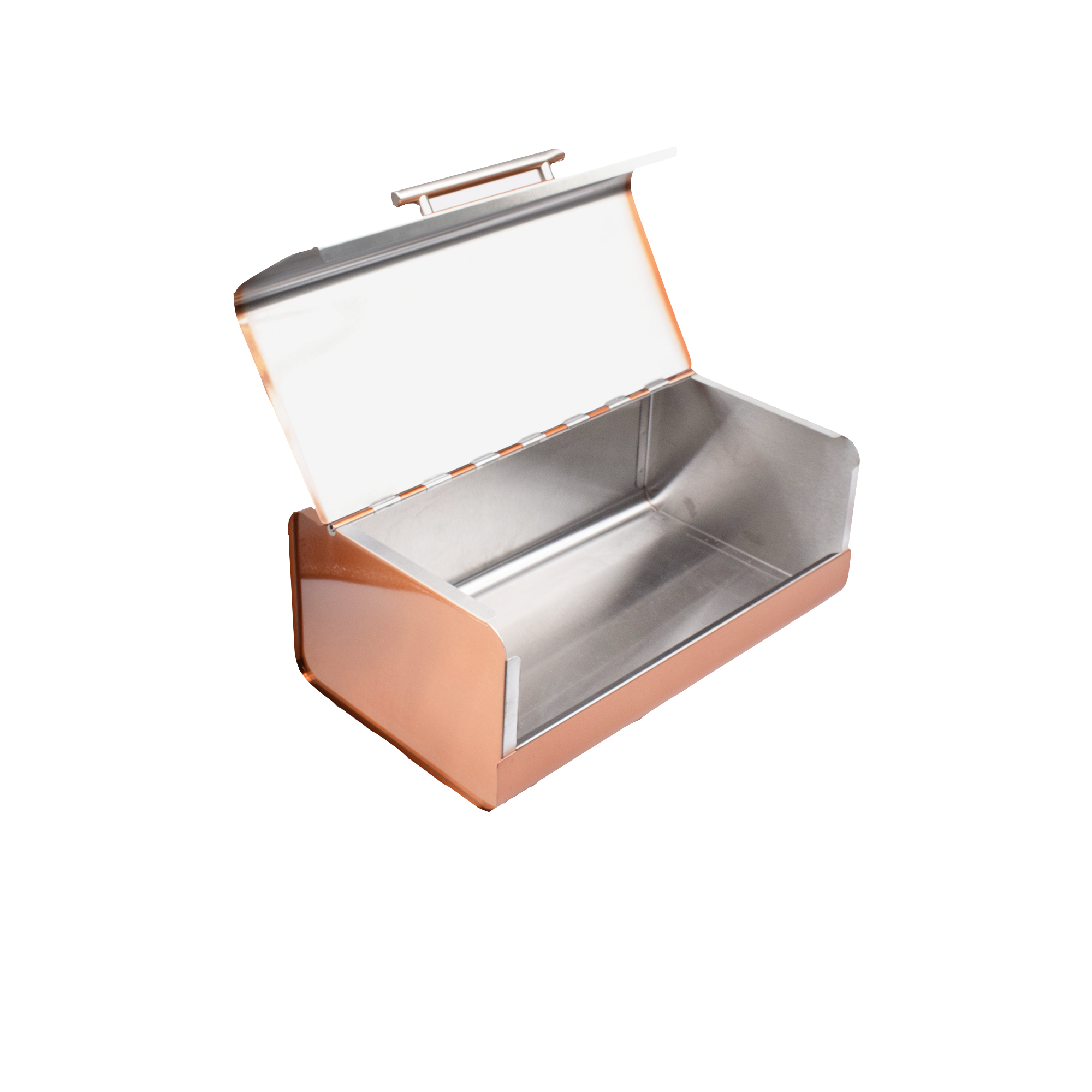 open top stainless steel bread box
