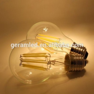 CE ROHS LED A60 E27 4W 6W 8W 3000K Globe LED Filament Bulb