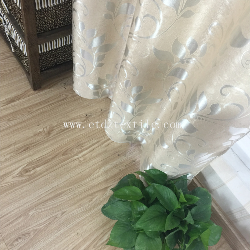 JACQUARD LEAF CURTAIN FABRIC