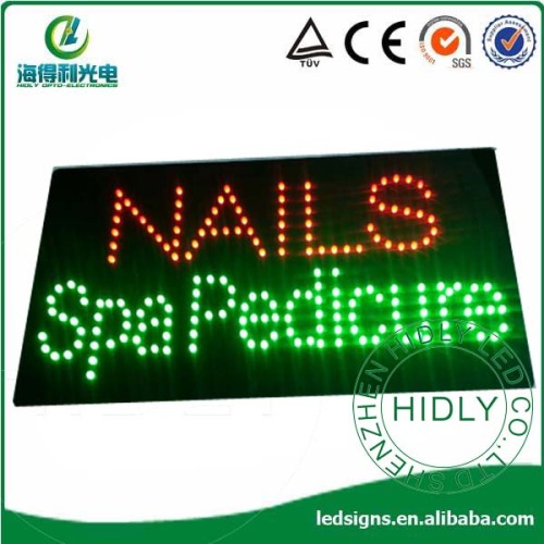 rectangle shining nails spa pedicure business led signs