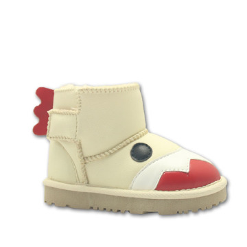 White Kids Boys Animal Boots Wool Lined