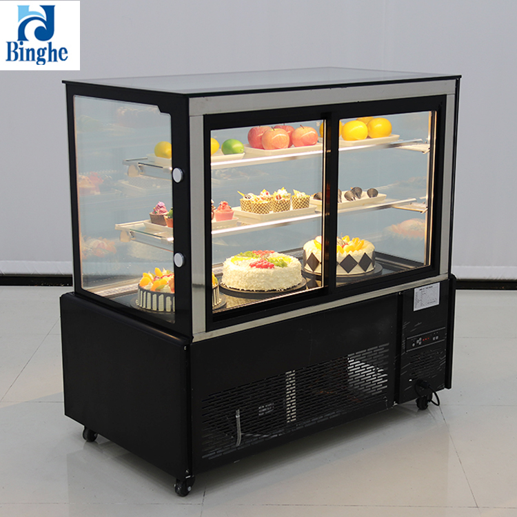 top quality commercial curved glass cover cake showcase refrigerated chocolate display case