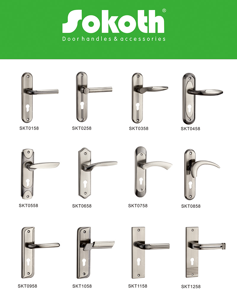 85 Aluminum lever with iron front plate door locks set in Africa Market