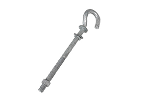 High quality cable accessories hook bolt with nut hot dip galvanized steel hook