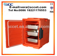 Keep food hot for 12 hours insulated box hot meal deliver trolly