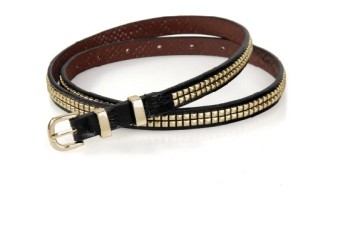 Lady fashion studded pu leather belt