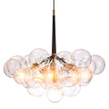 Lustre de flores de vidro transparente LEDER