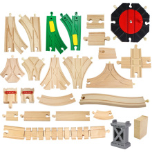 Multiple Wooden Track Parts Beech Wood Railway Train Track Accessories Fit for Thomas Biro Wooden Tracks Toys for Children Gifts