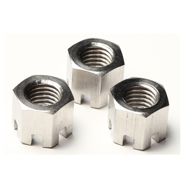 Metric hex slotted nuts