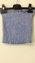 Blue and White Striped Cropped Top