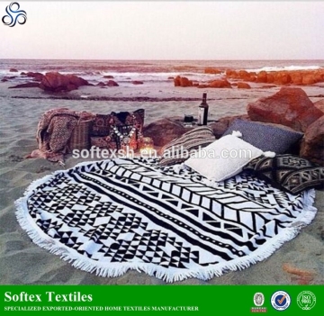 Round towel beach tassel,round beach towel 480gsm