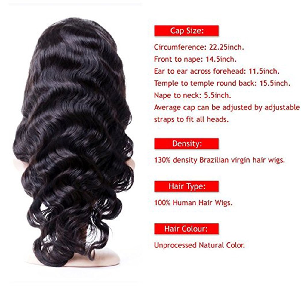 13x4 Body Wave Lace Front Wigs  Brazilian Virgin Human Hair Wig Pre Plucked Natural with Baby Hair Wig for Black Female