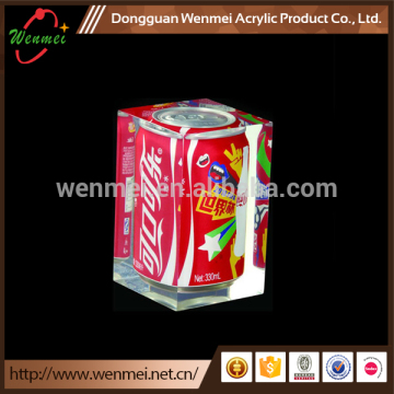 Lucite handicraft, paperweight with bottle inside, business lucite gift