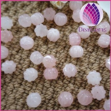 12x10mm pumpkin rose quartz loose beads