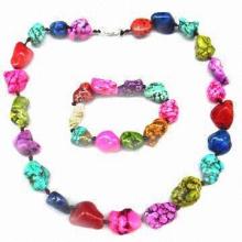 Multicolor Gemstone Jewelry Set, Made of Turquoise Stones