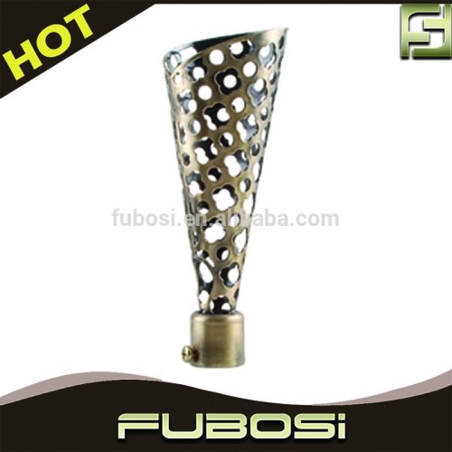 Fashionable hollow metal curtain rod end caps