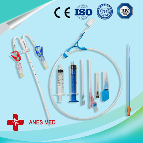 Dual lumen hemodialysis catheter kits