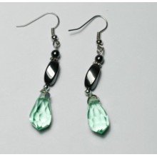 Hematite Earring with silver color finding