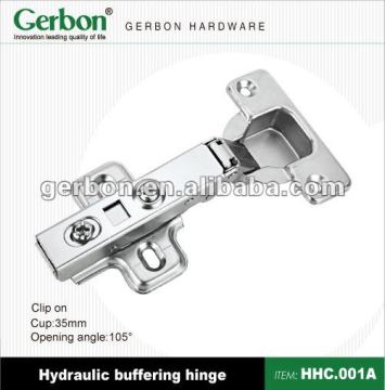 Clip-on hydraulic hinges for cabinets