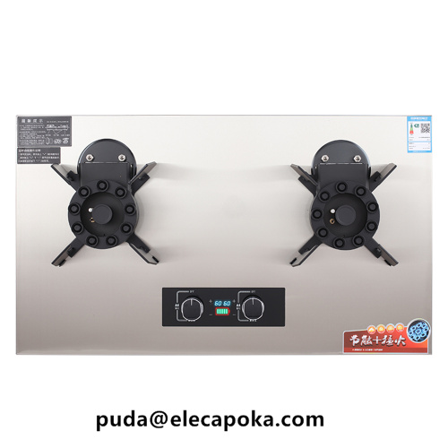 Estufa de gas de doble wok de acero inoxidable