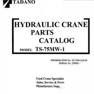 TADANO Cranes Spare Parts Catalogs