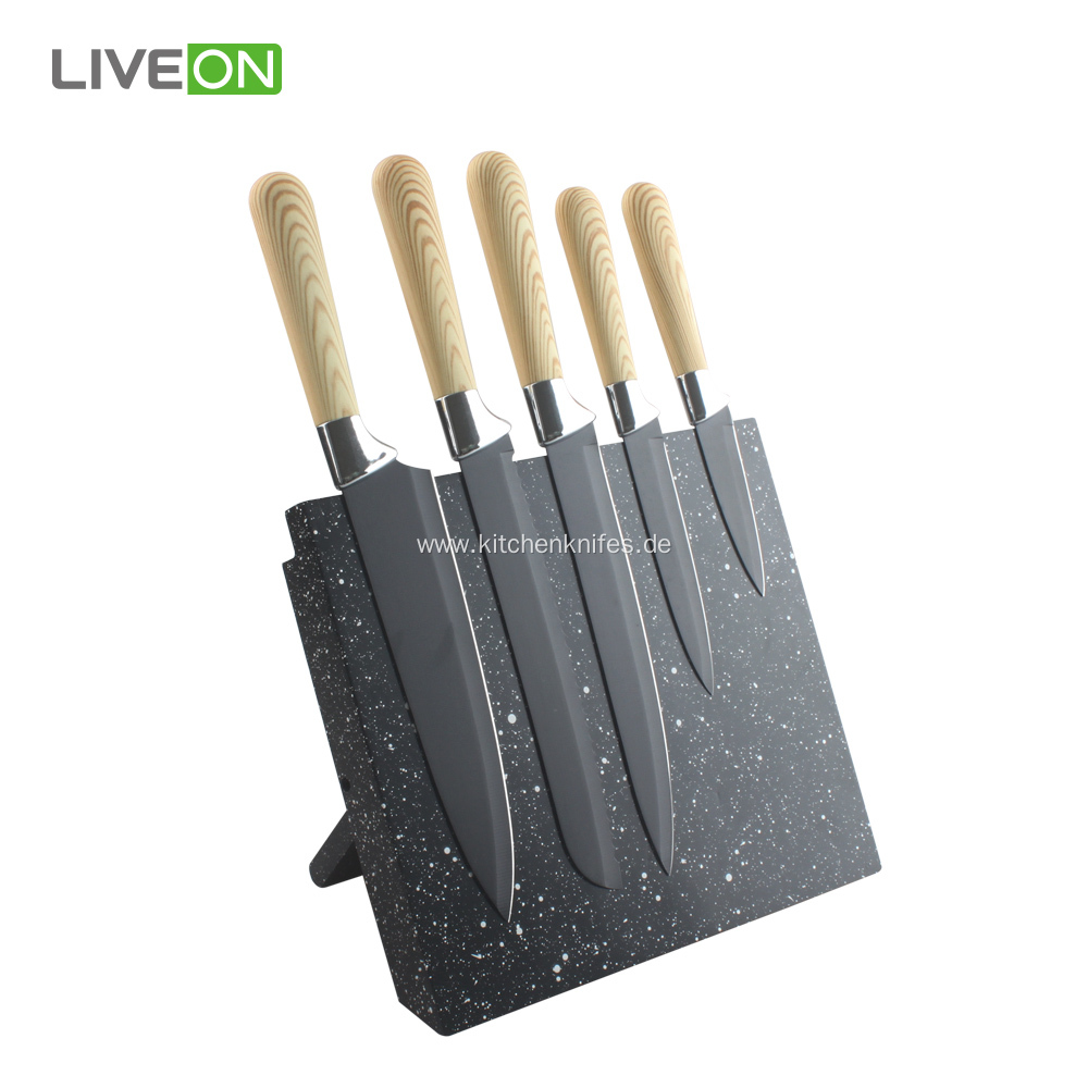 Stainless Steel Kitchen Knife Set with Magnetic Block