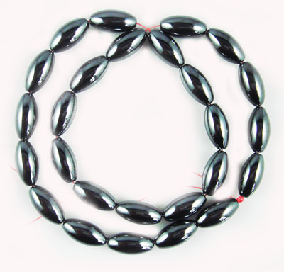 Perles de riz hématite 8X16MM, Grade A et 40CM