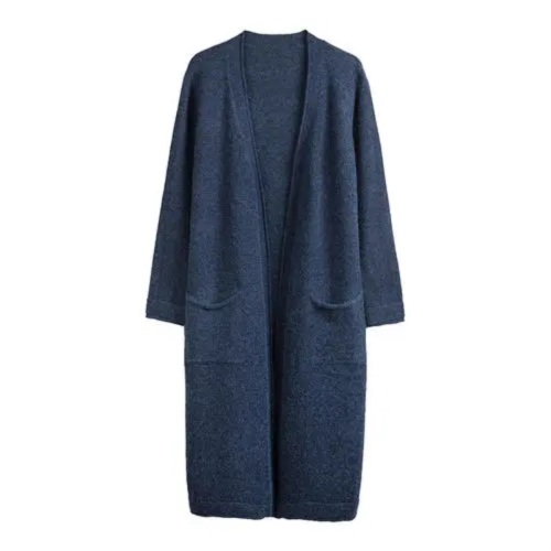 Long pull en tricot bleu foncé